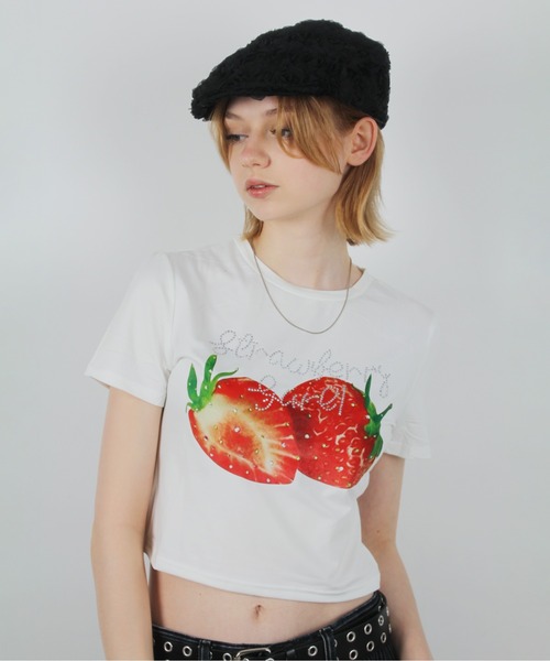 IMARI / イマリ 】 イチゴ グラフィック チビTシャツ（Tシャツ