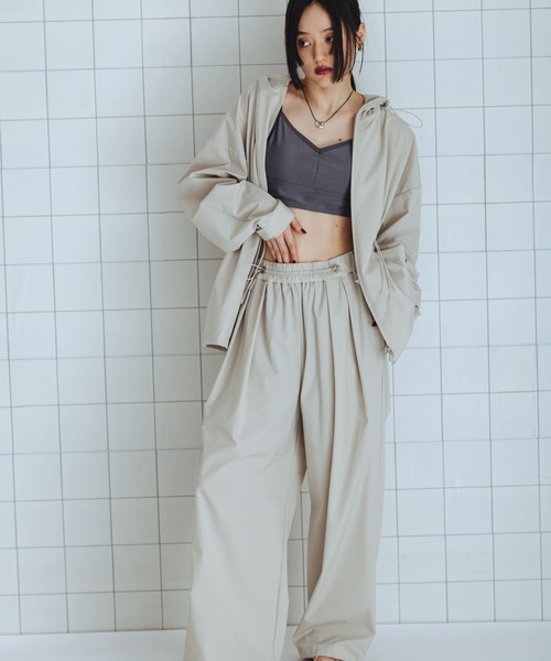 SENSE OF PLACE by URBAN RESEARCH(センスオブプレイスバイアーバンリサーチ)の「撥水UVカットウエストドロータックパンツ(その他パンツ・レディース・ベージュ/ブラウン/ブラック・MEDIUM/SMALL)」の1枚目の写真