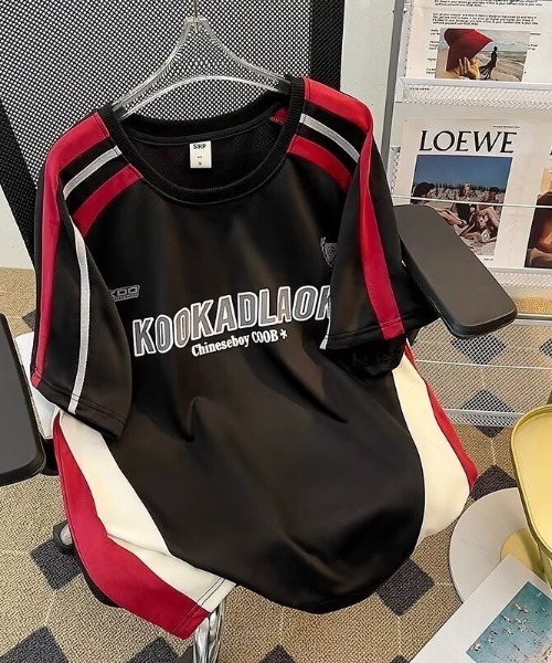 SHEPP(シープ)の「バイカラー ルーズゲームTシャツ(Tシャツ/カットソー・レディース・ブラック・XL/L)」の3枚目の写真