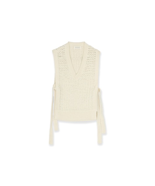 SAYAKADAVIS(サヤカディヴィス)の「SAYAKA DAVIS/サヤカ デイヴィス Knit Vest ニットベスト(ベスト・レディース・ブラック/クリーム・S)」の1枚目の写真