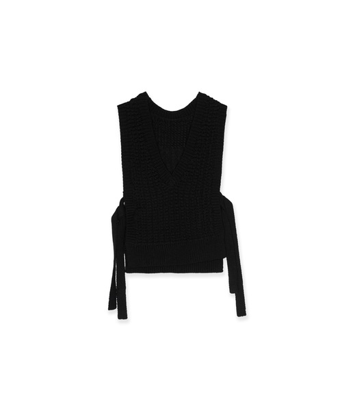 SAYAKADAVIS(サヤカディヴィス)の「SAYAKA DAVIS/サヤカ デイヴィス Knit Vest ニットベスト(ベスト・レディース・ブラック/クリーム・S)」の2枚目の写真