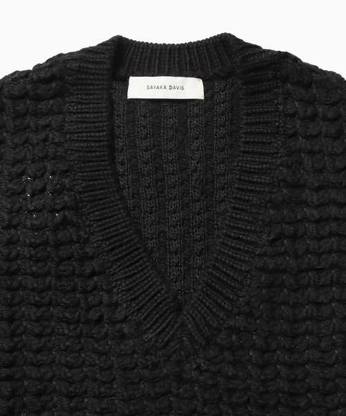 SAYAKADAVIS(サヤカディヴィス)の「SAYAKA DAVIS/サヤカ デイヴィス Knit Vest ニットベスト(ベスト・レディース・ブラック/クリーム・S)」の9枚目の写真