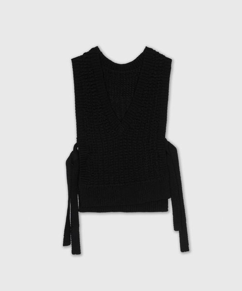 SAYAKADAVIS(サヤカディヴィス)の「SAYAKA DAVIS/サヤカ デイヴィス Knit Vest ニットベスト(ベスト・レディース・ブラック/クリーム・S)」の3枚目の写真