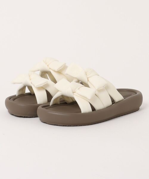 shoes365(シューズスリーシックスファイヴ)の「【shoes 365】ダブルリボンデザイン厚底サンダル (SS)(サンダル・レディース・オフホワイト/ブラック・24.5cm/24.0cm/23.5cm/23.0cm/22.5㎝/25.0cm)」の10枚目の写真