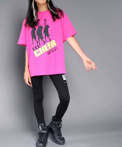 CHEER(チアー)の「肩ジップガールズシルエットプリントゆるTEE(Tシャツ/カットソー・レディース・ホワイト/ピンク・S/M/L)」の4枚目の写真