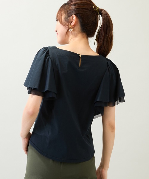 Rose Tiara（ローズティアラ）の「【手洗い可】フリル袖カットソー（Tシャツ/カットソー・レディース・ネイビー/ピンク/グリーン・38/42）」の12枚目の写真