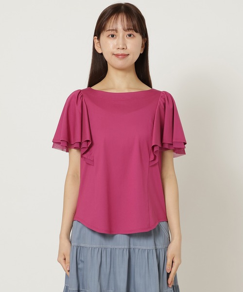 Rose Tiara（ローズティアラ）の「【手洗い可】フリル袖カットソー（Tシャツ/カットソー・レディース・ネイビー/ピンク/グリーン・38/42）」の13枚目の写真