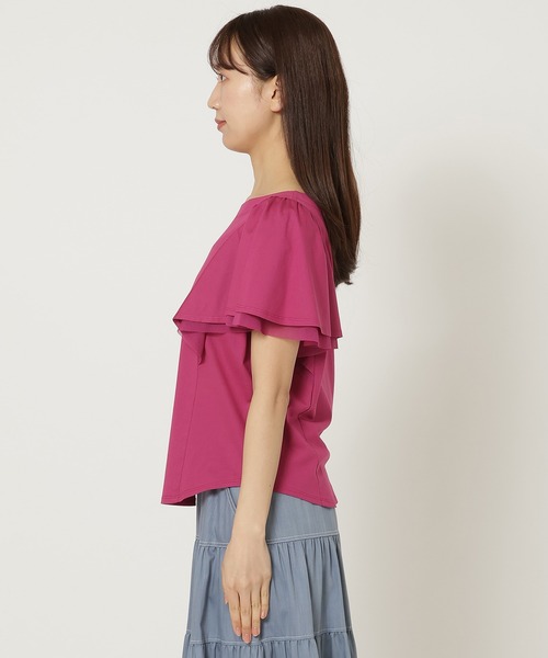 Rose Tiara（ローズティアラ）の「【手洗い可】フリル袖カットソー（Tシャツ/カットソー・レディース・ネイビー/ピンク/グリーン・38/42）」の14枚目の写真