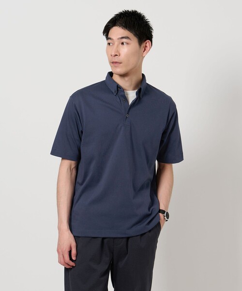 green label relaxing(グリーンレーベルリラクシング)の「【WEB限定】デイリードライ ボタンダウン ポロシャツ -吸水速乾・抗菌-(ポロシャツ・メンズ・ホワイト/モカ/ダークグレー/ネイビー/ブラック・S/L/M/XL)」の5枚目の写真