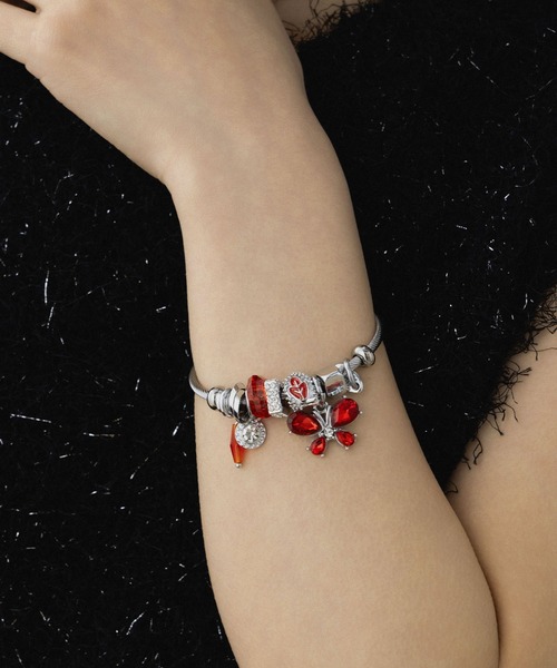 LA MUE】バタフライチャームステンレスブレスレット