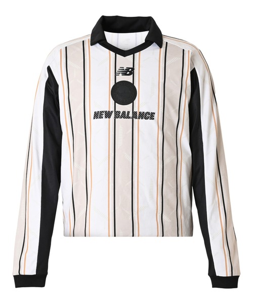 NEW BALANCE(ニューバランス)の「グラフィック ポロロングスリーブシャツ(Tシャツ/カットソー・メンズ・ブラック/ホワイト×ブラック・MEDIUM/XX-LARGE/X-LARGE/LARGE/SMALL)」の1枚目の写真