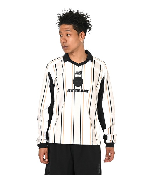 NEW BALANCE(ニューバランス)の「グラフィック ポロロングスリーブシャツ(Tシャツ/カットソー・メンズ・ブラック/ホワイト×ブラック・MEDIUM/XX-LARGE/X-LARGE/LARGE/SMALL)」の4枚目の写真