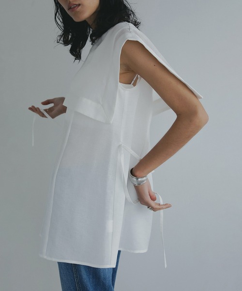 MANOF(マノフ)の「LAYER COMBI TOPS(シャツ/ブラウス・レディース・ホワイト/ブラック・FREE)」の6枚目の写真