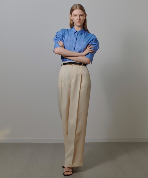 allureville(アルアバイル)の「ダブルカバークロススラックスパンツ(スラックス・レディース・アイボリー/ネイビー・1/2)」の12枚目の写真