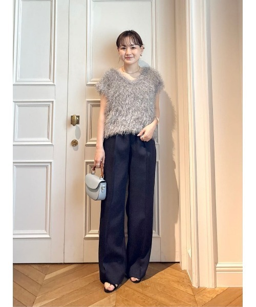 allureville(アルアバイル)の「ダブルカバークロススラックスパンツ(スラックス・レディース・アイボリー/ネイビー・1/2)」の20枚目の写真
