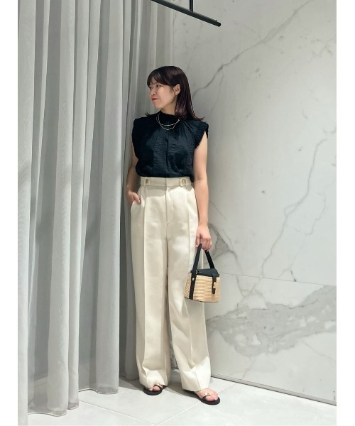 allureville(アルアバイル)の「ダブルカバークロススラックスパンツ(スラックス・レディース・アイボリー/ネイビー・1/2)」の19枚目の写真