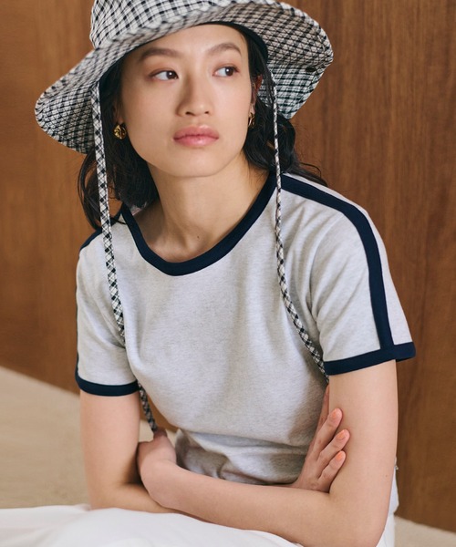 coca(coca)(コカ)の「スムースコンパクトリンガーTシャツ(Tシャツ/カットソー・レディース・アイボリー/ブラック/グリーン/ライトグレー・S/L/M)」の3枚目の写真