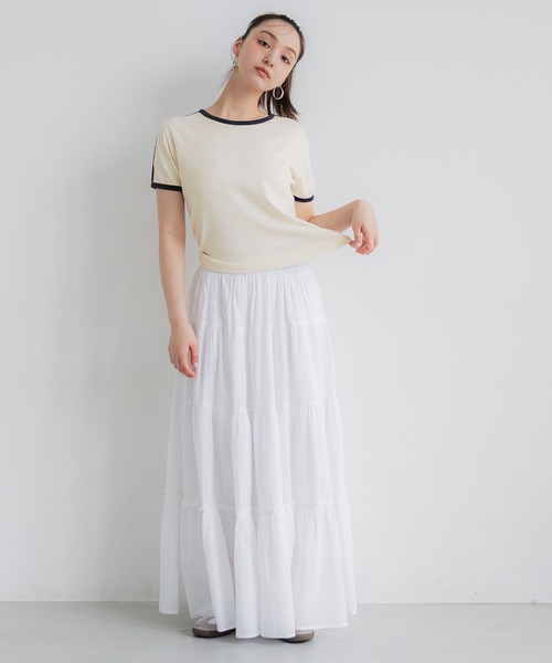 coca(coca)(コカ)の「スムースコンパクトリンガーTシャツ(Tシャツ/カットソー・レディース・アイボリー/ブラック/グリーン/ライトグレー・S/L/M)」の16枚目の写真