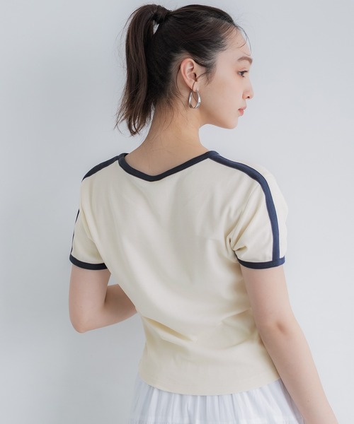 coca(coca)(コカ)の「スムースコンパクトリンガーTシャツ(Tシャツ/カットソー・レディース・アイボリー/ブラック/グリーン/ライトグレー・S/L/M)」の17枚目の写真