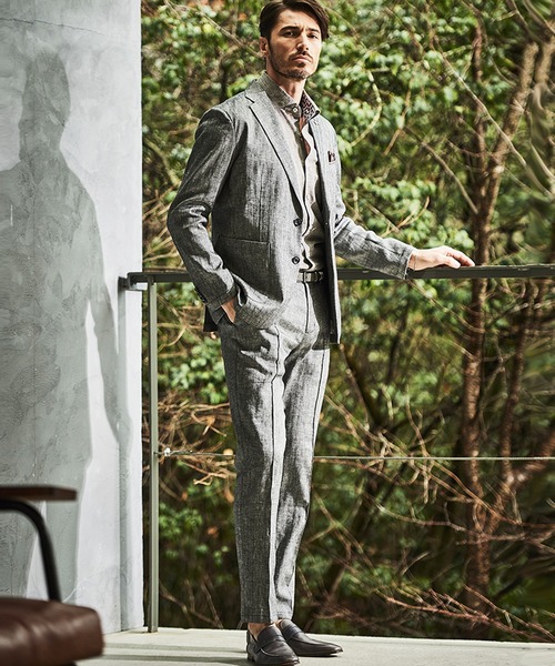 g-stage（ジーステージ）の「春夏ヘリンボンスラックス　ジ－ステ－ジ（テーラードジャケット・メンズ・チャコールグレー/ネイビー・46/48/50）」の9枚目の写真