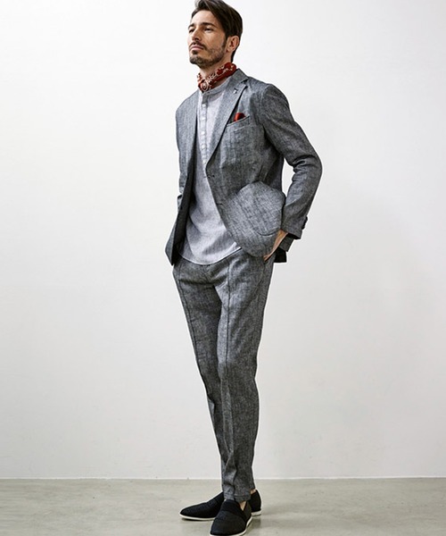 g-stage（ジーステージ）の「春夏ヘリンボンスラックス　ジ－ステ－ジ（テーラードジャケット・メンズ・チャコールグレー/ネイビー・46/48/50）」の10枚目の写真