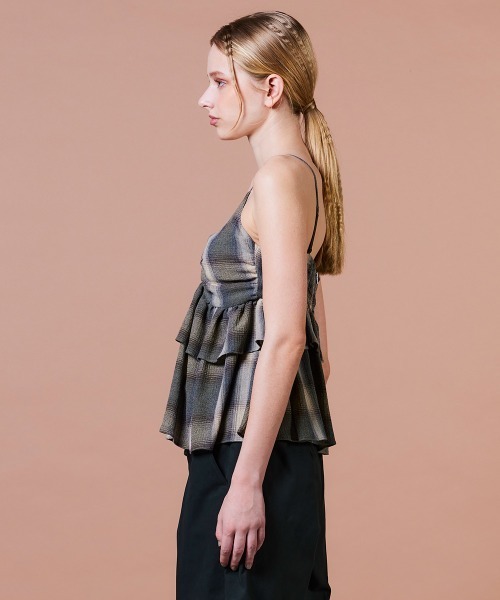 DOUBLE STANDARD CLOTHING（ダブルスタンダードクロージング）の「ウールヴィスコース ティアードビスチェ（シャツ/ブラウス・レディース・チェック・FREE）」の6枚目の写真