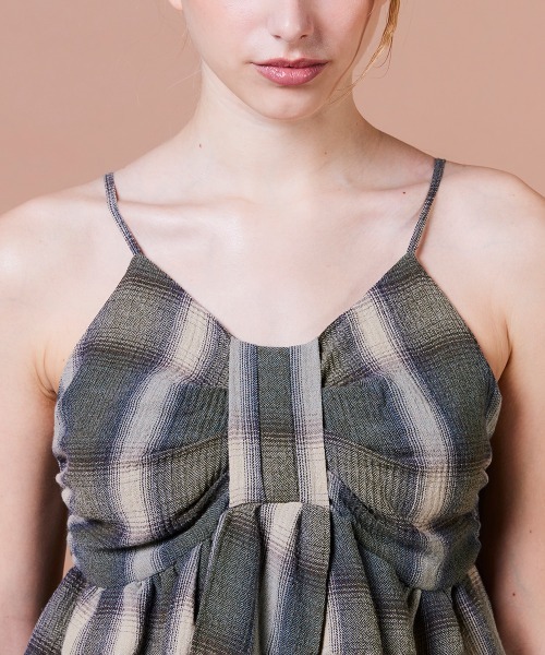 DOUBLE STANDARD CLOTHING（ダブルスタンダードクロージング）の「ウールヴィスコース ティアードビスチェ（シャツ/ブラウス・レディース・チェック・FREE）」の8枚目の写真