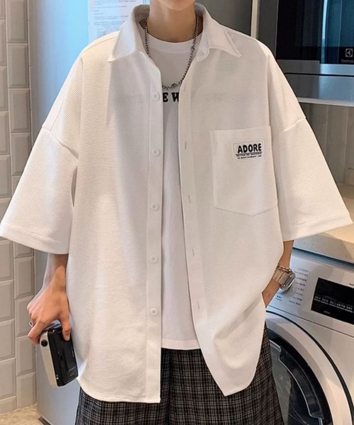 MGV(エムジーヴィー)の「ワンポイント半袖シャツ(シャツ/ブラウス・メンズ・ブラック/ホワイト・MEDIUM/LARGE/X-LARGE)」の7枚目の写真