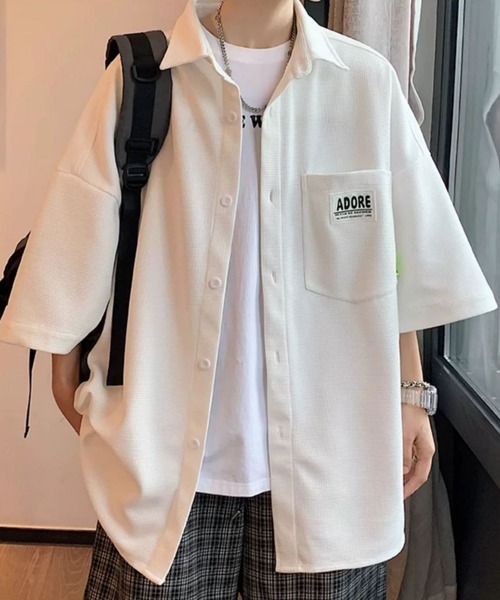 MGV(エムジーヴィー)の「ワンポイント半袖シャツ(シャツ/ブラウス・メンズ・ブラック/ホワイト・MEDIUM/LARGE/X-LARGE)」の6枚目の写真