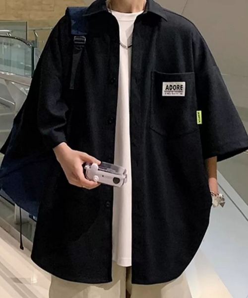 MGV(エムジーヴィー)の「ワンポイント半袖シャツ(シャツ/ブラウス・メンズ・ブラック/ホワイト・MEDIUM/LARGE/X-LARGE)」の3枚目の写真