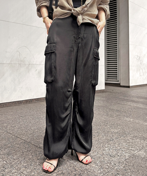 ピグメントカーゴパンツ(ブラック)（カーゴパンツ）｜AP STUDIO