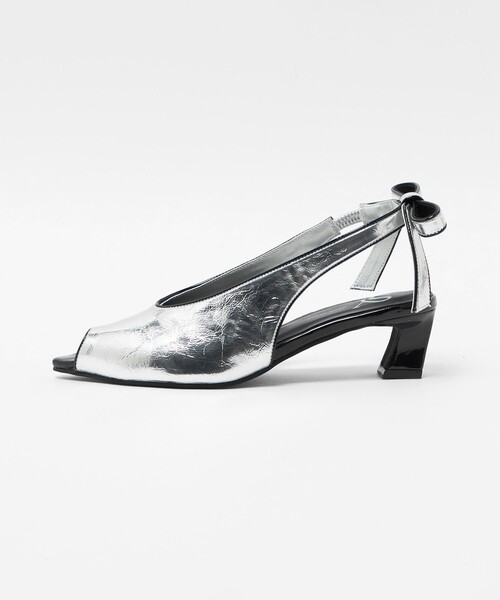 <SY>ポインテッドリボンバックベルト パンプス シルバー UNITED ARROWS LTD. OUTLET｜<SY>ポインテッドリボンバック