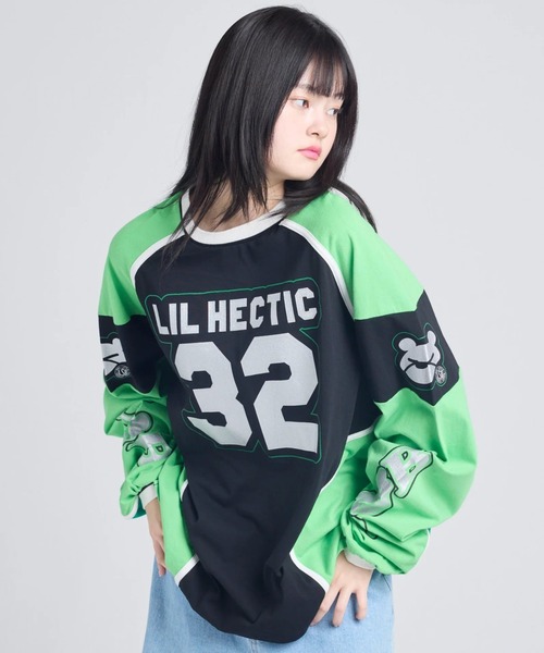 Little sunny bite（リトルサニーバイト）の「littlesunnybite/リトルサニーバイト/numbering long tee（Tシャツ/カットソー・レディース・ブラック/ホワイト/ピンク・M/S）」の5枚目の写真