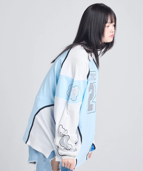 Little sunny bite（リトルサニーバイト）の「littlesunnybite/リトルサニーバイト/numbering long tee（Tシャツ/カットソー・レディース・ブラック/ホワイト/ピンク・M/S）」の7枚目の写真