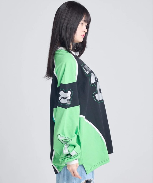 Little sunny bite（リトルサニーバイト）の「littlesunnybite/リトルサニーバイト/numbering long tee（Tシャツ/カットソー・レディース・ブラック/ホワイト/ピンク・M/S）」の9枚目の写真