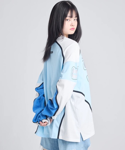 Little sunny bite（リトルサニーバイト）の「littlesunnybite/リトルサニーバイト/numbering long tee（Tシャツ/カットソー・レディース・ブラック/ホワイト/ピンク・M/S）」の10枚目の写真