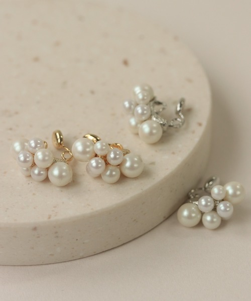 NOIR DE POUPEE（ノワールドプーペ）の「Bubbloop パールづくしイヤリング ノンホールピアス（イヤリング・レディース・ゴールド/シルバー・FREE）」の2枚目の写真