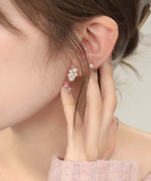 NOIR DE POUPEE（ノワールドプーペ）の「Bubbloop パールづくしイヤリング ノンホールピアス（イヤリング・レディース・ゴールド/シルバー・FREE）」の5枚目の写真