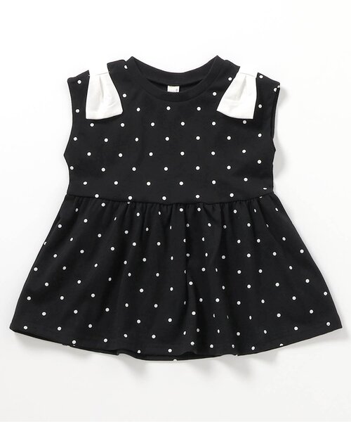 apres les cours（アプレレクール）の「【接触冷感/ジュニア対応】肩リボンペプラムTシャツ（Tシャツ/カットソー・キッズ・レッド/ドット/ブルー/イエロー・120/110/100/90/140/130/80）」の13枚目の写真