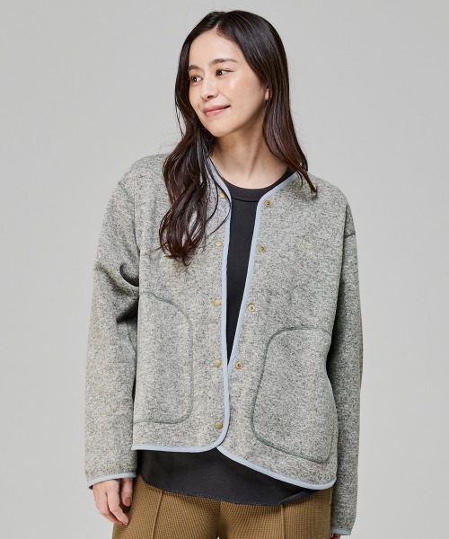 KRIFF MAYER Lady's Collection（クリフメイヤーレディースコレクション）の「ニットフリースカーデ（カーディガン/ボレロ・レディース・カラフル/チャコール/ネイビー/グレー/オリーブ/ブラック・MEDIUM/LARGE）」の2枚目の写真