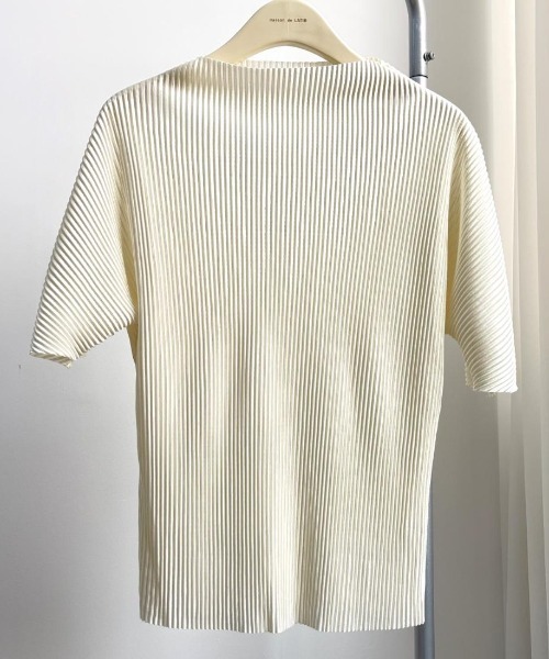 Forcement(フォースメント)の「サラッと着やすい半袖サマーニットオフィス夏服プルオーバー(Tシャツ/カットソー・レディース・ブラック/グレー/アイボリー/ピンク/グレイッシュベージュ・FREE)」の11枚目の写真