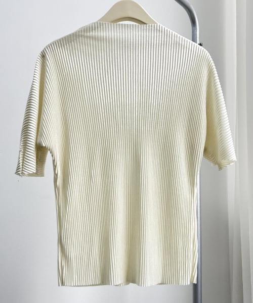 Forcement(フォースメント)の「サラッと着やすい半袖サマーニットオフィス夏服プルオーバー(Tシャツ/カットソー・レディース・ブラック/グレー/アイボリー/ピンク/グレイッシュベージュ・FREE)」の12枚目の写真