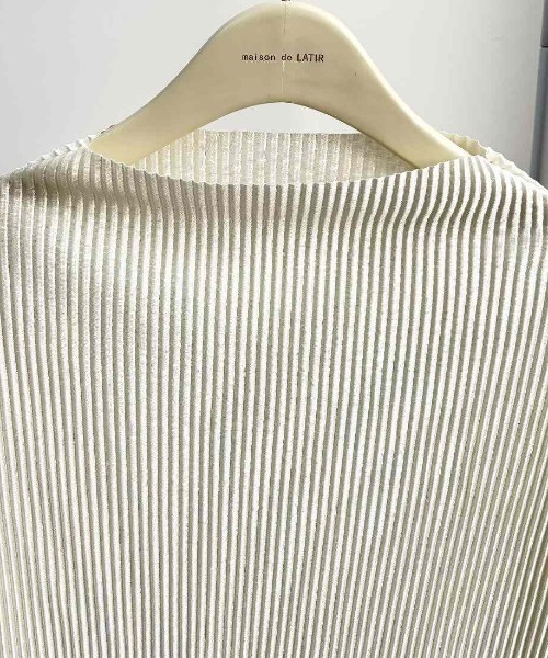 Forcement(フォースメント)の「サラッと着やすい半袖サマーニットオフィス夏服プルオーバー(Tシャツ/カットソー・レディース・ブラック/グレー/アイボリー/ピンク/グレイッシュベージュ・FREE)」の13枚目の写真