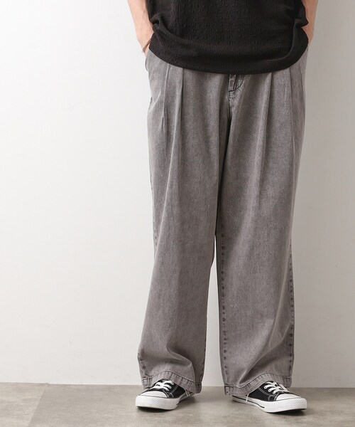 THE SHOP TK (ザ ショップ ティーケー )の「ツータックワイドデニムパンツ(その他パンツ・メンズ・ライトグレー/ブルー系その他・01/02/03)」の1枚目の写真
