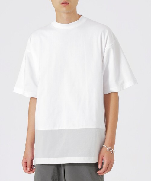 LOVELESS(ラブレス)の「ナイロンコンビTシャツ(Tシャツ/カットソー・メンズ・ブラック/オフホワイト・M/L)」の15枚目の写真