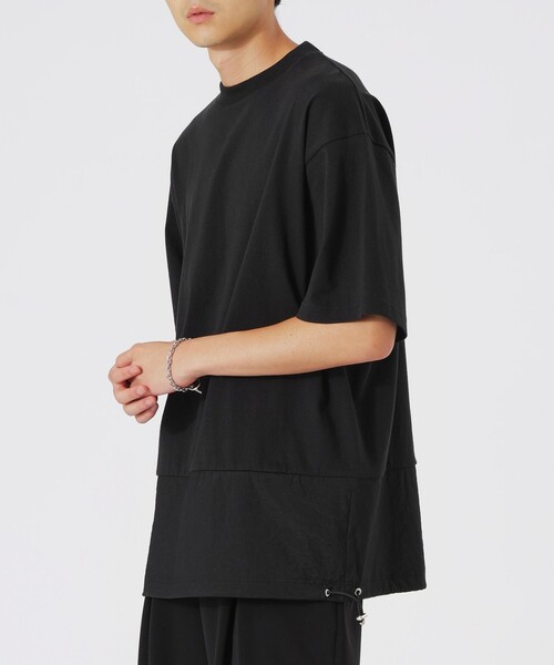 LOVELESS(ラブレス)の「ナイロンコンビTシャツ(Tシャツ/カットソー・メンズ・ブラック/オフホワイト・M/L)」の14枚目の写真
