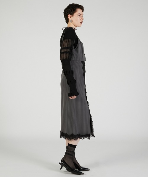 PRANK PROJECT（プランクプロジェクト）の「2WAYレースミディスカート / 2-Way Lace Midi Skirt（スカート・レディース・グレー/ネイビー・36/38）」の3枚目の写真