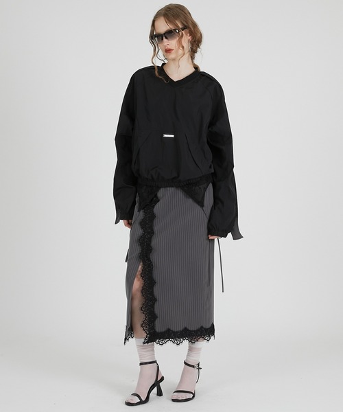 PRANK PROJECT（プランクプロジェクト）の「2WAYレースミディスカート / 2-Way Lace Midi Skirt（スカート・レディース・グレー/ネイビー・36/38）」の10枚目の写真