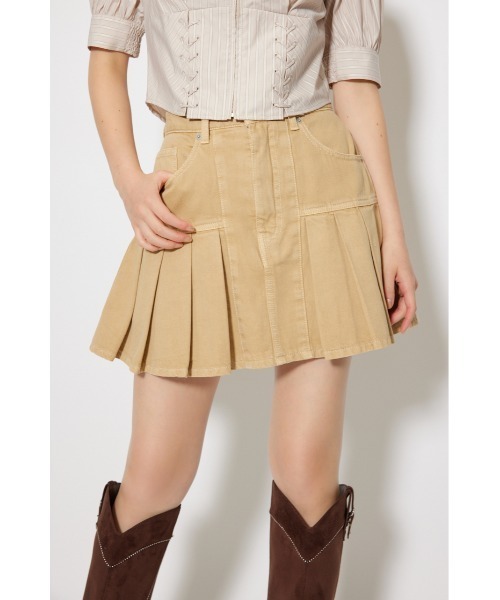 rienda（リエンダ）の「プリーツデニムスコートショートパンツ 秋服（スカート・レディース・ベージュ/ブルー・X-SMALL/SMALL/MEDIUM）」の10枚目の写真