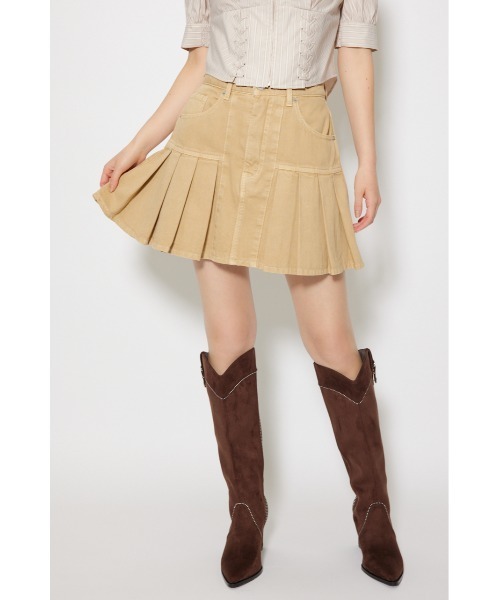 rienda（リエンダ）の「プリーツデニムスコートショートパンツ 秋服（スカート・レディース・ベージュ/ブルー・X-SMALL/SMALL/MEDIUM）」の14枚目の写真